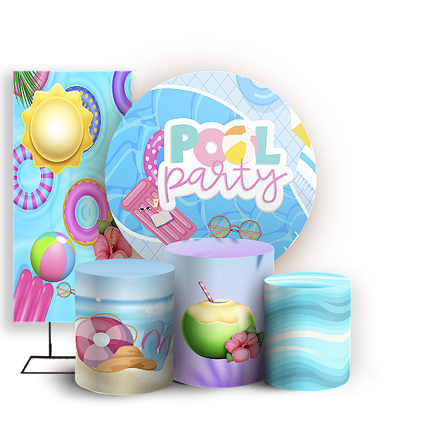 KIT Redondo Trio e Faixa Sublimado - Pool-Party