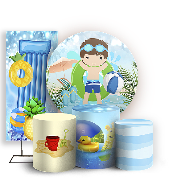 KIT Redondo Trio e Faixa Sublimado - Pool-Party