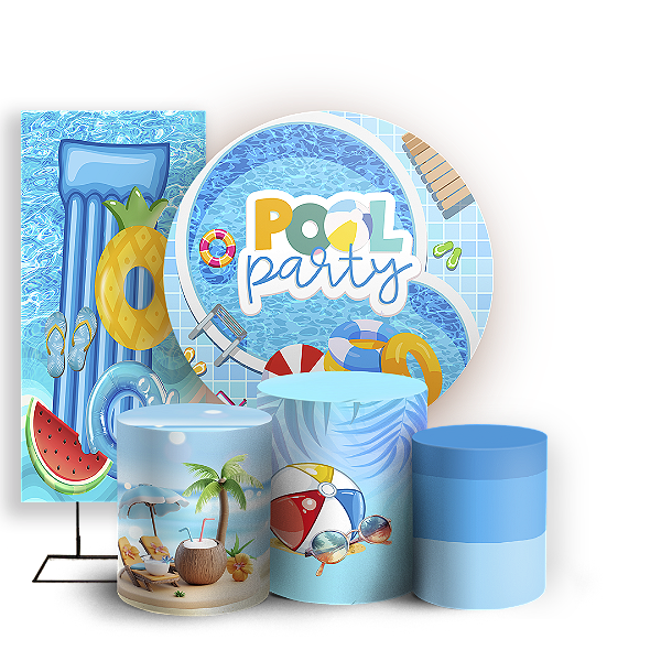 KIT Redondo Trio e Faixa Sublimado - Pool-Party