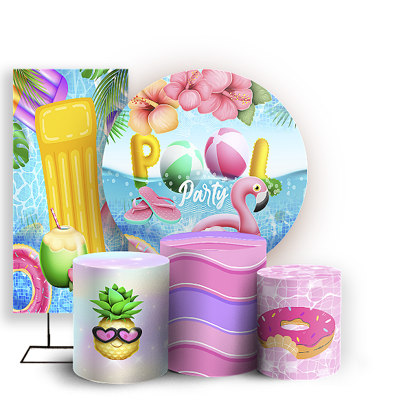 KIT Redondo Trio e Faixa Sublimado - Pool-Party