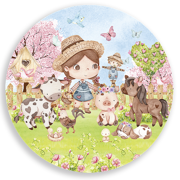 Painel de Mesa Sublimado 3D - Fazendinha