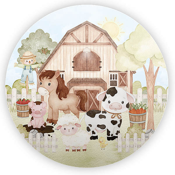 Painel de Mesa Sublimado 3D - Fazendinha