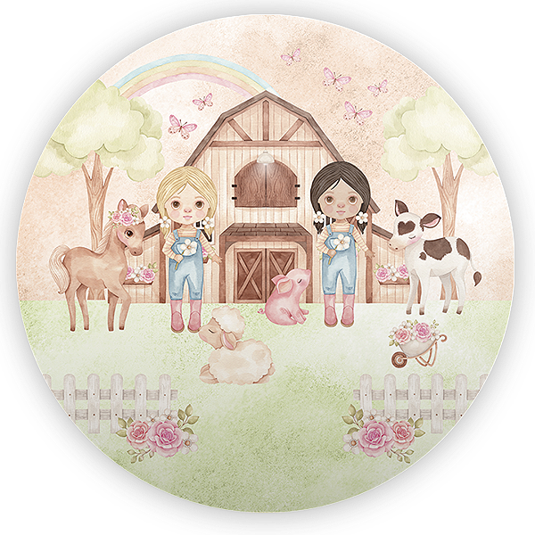 Painel de Mesa Sublimado 3D - Fazendinha