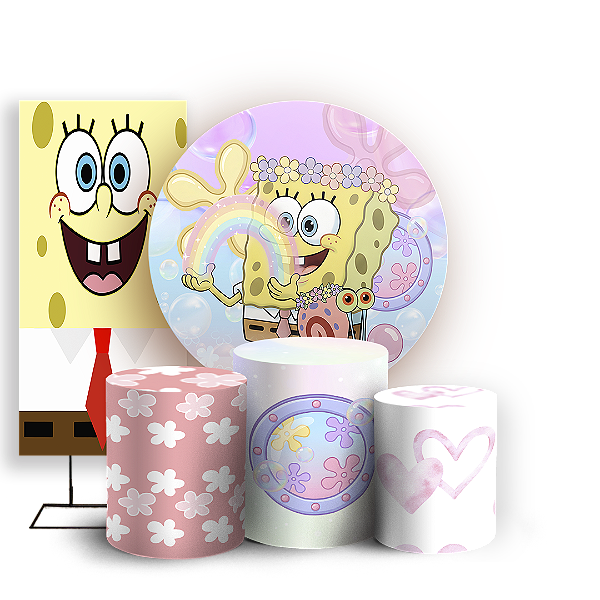 KIT Redondo Trio e Faixa Sublimado - Bob Esponja