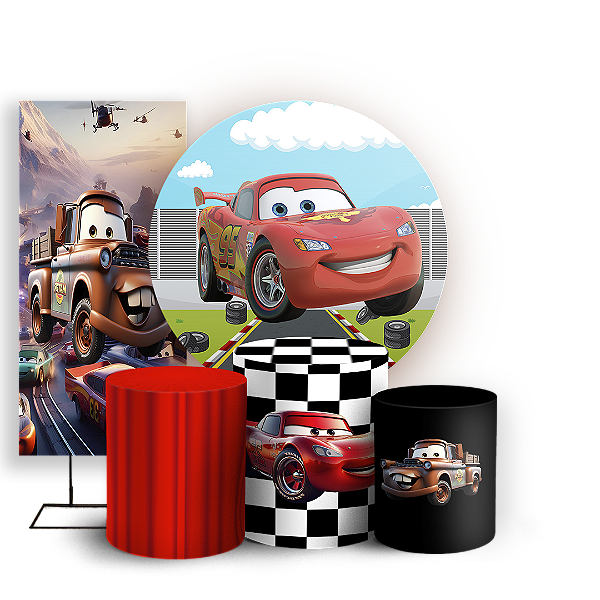 KIT Redondo Trio e Faixa Sublimado - Carros