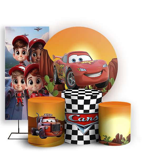 KIT Redondo Trio e Faixa Sublimado - Carros