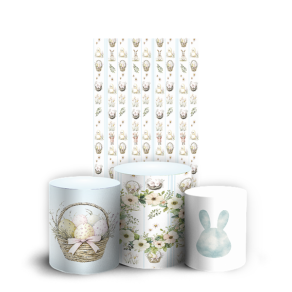 Faixa Lateral e Trio Cilindro Sublimado - Pascoa