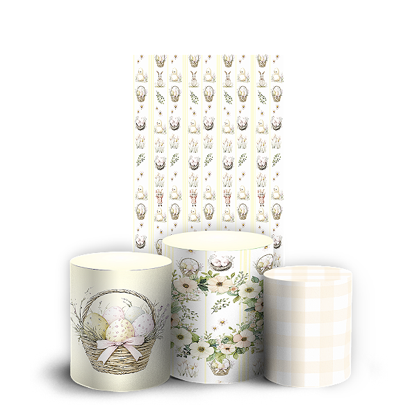 Faixa Lateral e Trio Cilindro Sublimado - Pascoa