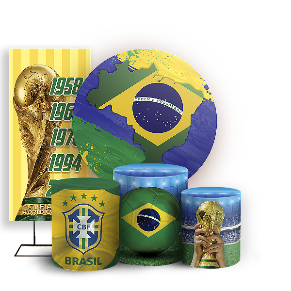 KIT Redondo Trio e Faixa Sublimado - Copa Do Mundo Brasil