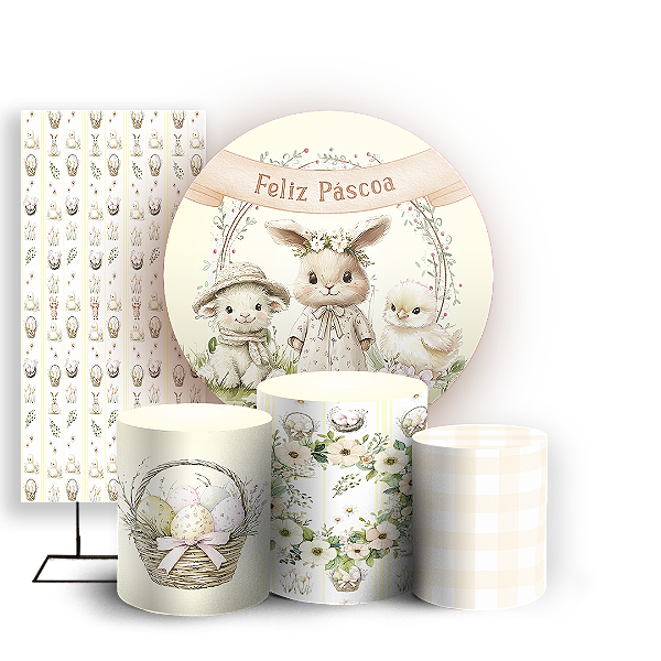 KIT Redondo Trio e Faixa Sublimado - Pascoa