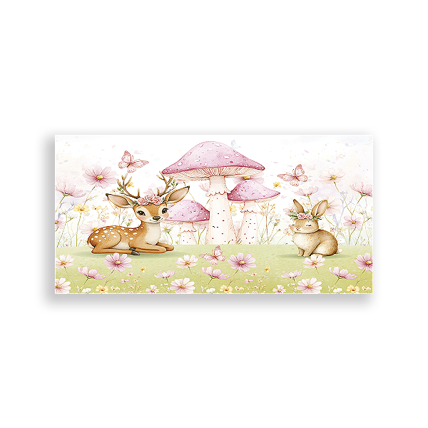 Painel Retangular Sublimado - Animais Bosque