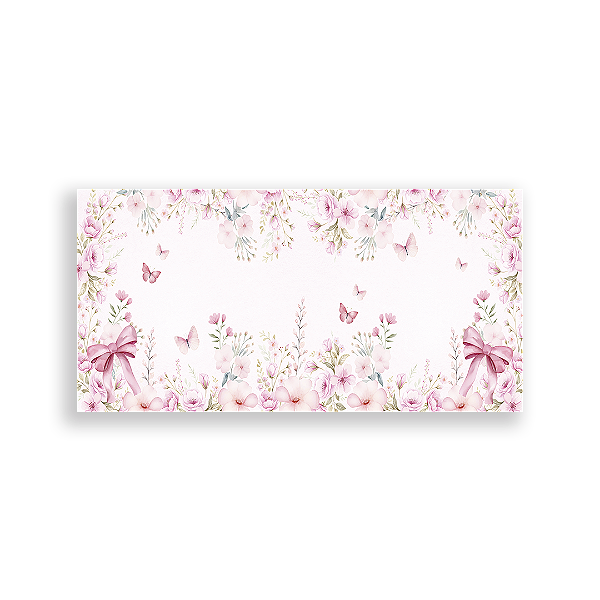 Painel Retangular Sublimado - Floral Borboletas Laço