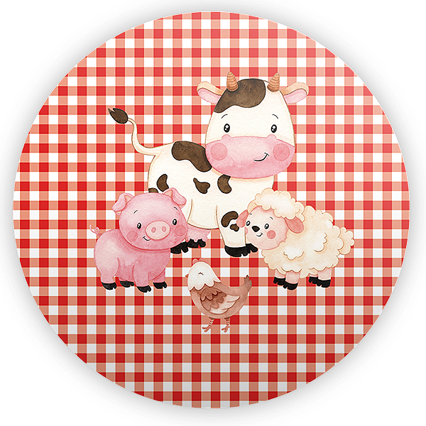 Painel Redondo Sublimado - Fazendinha