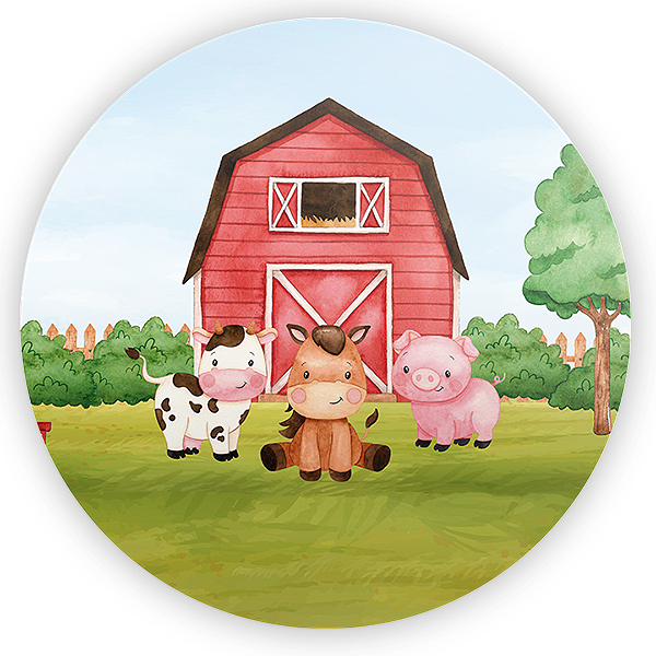 Painel Redondo Sublimado - Fazendinha