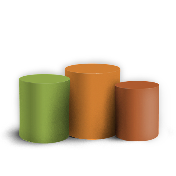 Trio Cilindro Sublimado 3D - Cores Marrom E Verde