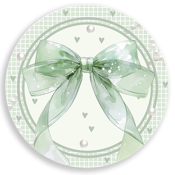 Painel Redondo Sublimado - Laços Verde