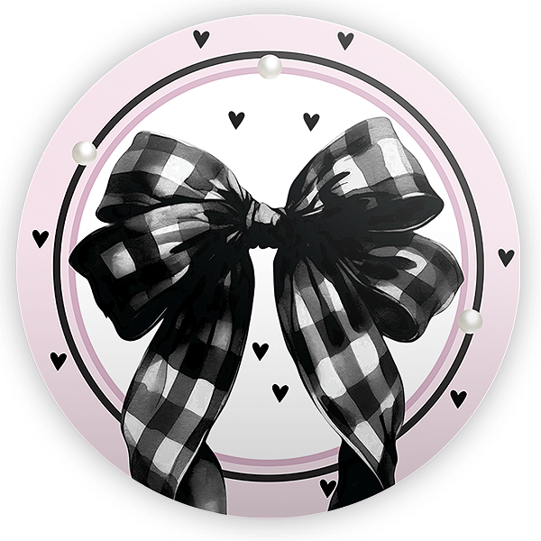 Mini Painel Sublimado - Laços Rosa E Preto