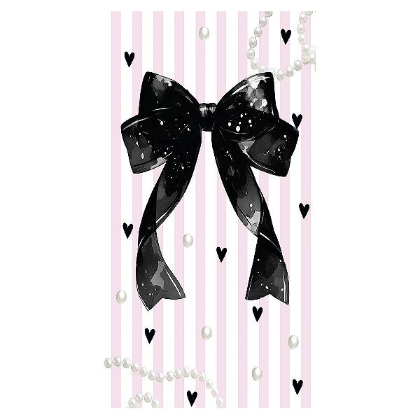 Faixa Lateral Sublimado - Laços Rosa E Preto