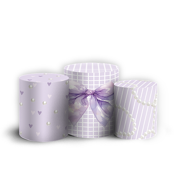 Trio Cilindro Sublimado Vest Facil - Laços Lilas
