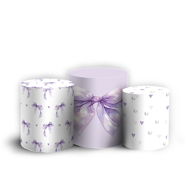 Trio Cilindro Sublimado Vest Facil - Laços Lilas