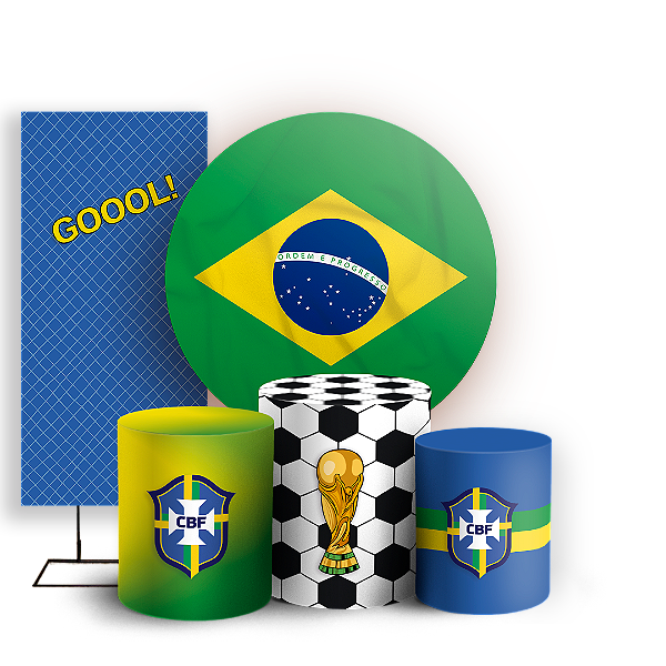KIT Redondo Trio e Faixa Sublimado - Copa do Mundo