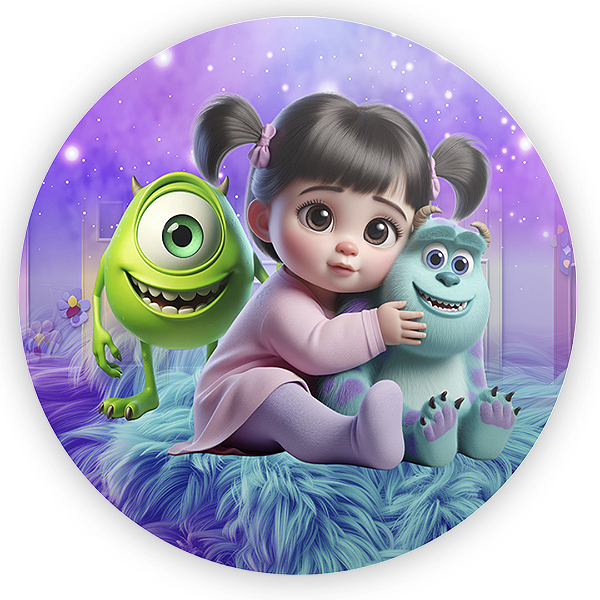 Capa Painel Redondo Sublimado - Monstros Sa