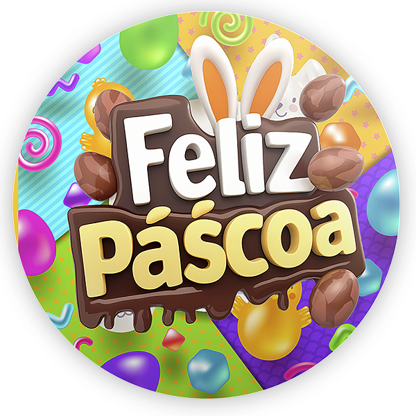 Capa Painel Redondo Sublimado - Pascoa