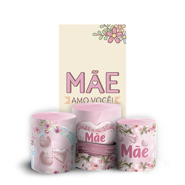 Capas Faixa Lateral e Trio Cilindro Sublimado Vest Facil - Dia das Mães