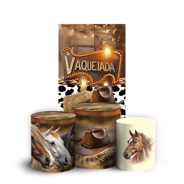 Capas Faixa Lateral e Trio Cilindro Sublimado Vest Facil - Cavalo