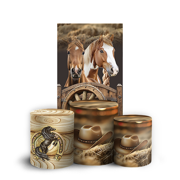 Capas Faixa Lateral e Trio Cilindro Sublimado Vest Facil - Cavalo