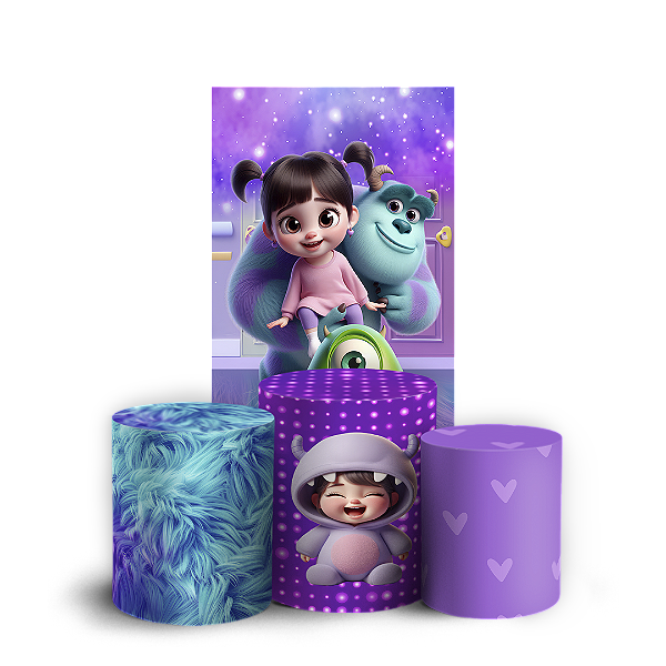 Capas Faixa Lateral e Trio Cilindro Sublimado Vest Facil - Monstros Sa