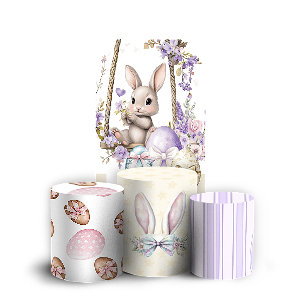 Capas Faixa Lateral e Trio Cilindro Sublimado Vest Facil - Pascoa