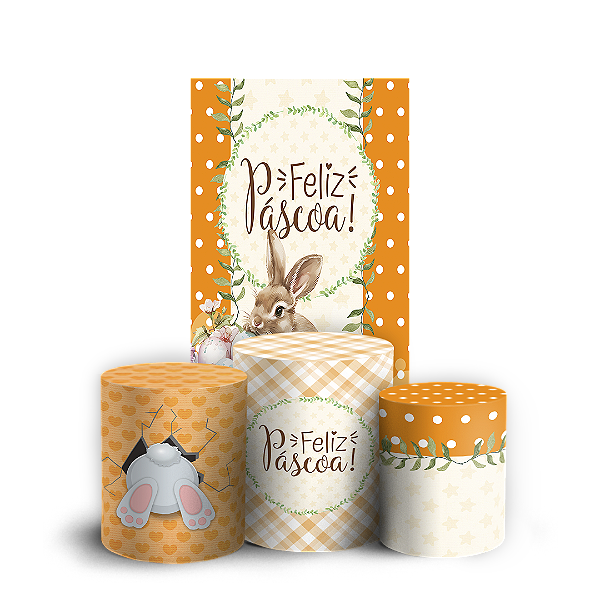 Capas Faixa Lateral e Trio Cilindro Sublimado Vest Facil - Pascoa