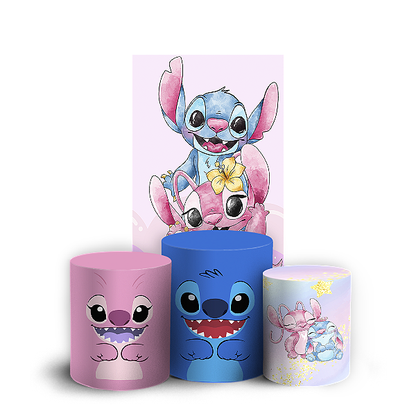 Capas Faixa Lateral e Trio Cilindro Sublimado Vest Facil - Stitch