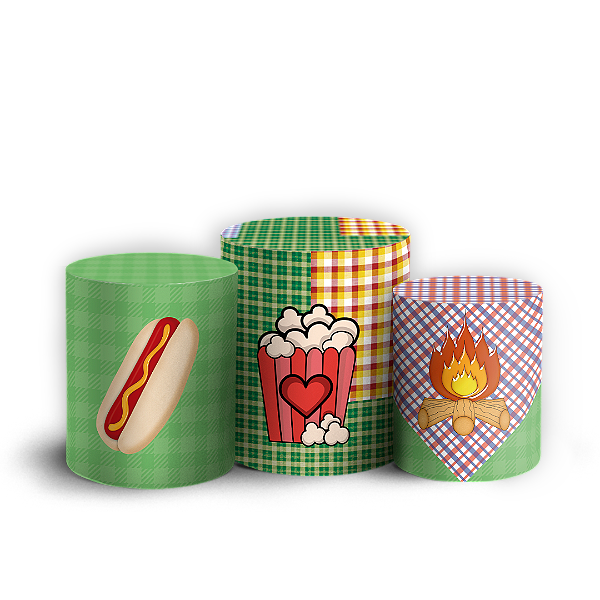 Capas Trio Cilindro Sublimado Vest Facil - Festa Junina