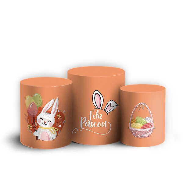 Capas Trio Cilindro Sublimado Vest Facil - Páscoa