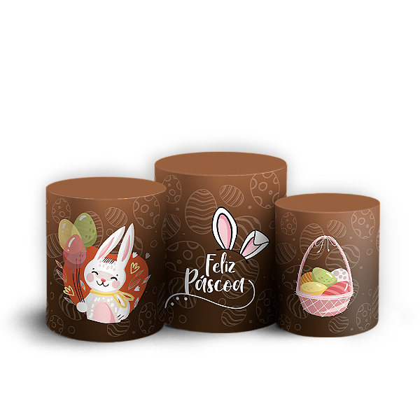 Capas Trio Cilindro Sublimado Vest Facil - Páscoa