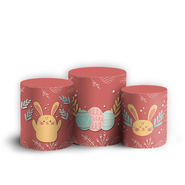 Capas Trio Cilindro Sublimado Vest Facil - Páscoa