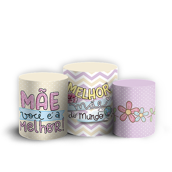 Capas Trio Cilindro Sublimado Vest Facil - Dia das Mães