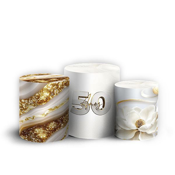 Capas Trio Cilindro Sublimado Vest Facil - 50 Anos