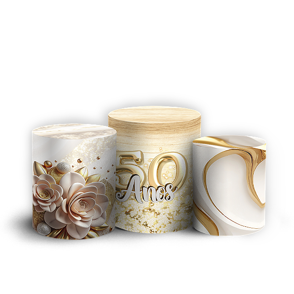 Capas Trio Cilindro Sublimado Vest Facil - 50 Anos