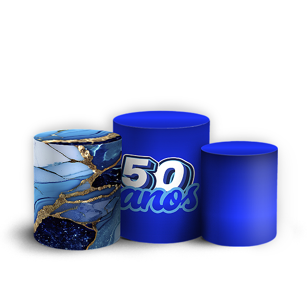 Capas Trio Cilindro Sublimado Vest Facil - 50 Anos