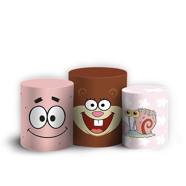 Capas Trio Cilindro Sublimado Vest Facil - Bob Esponja