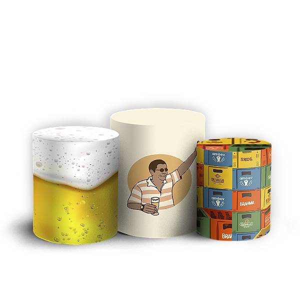 Capas Trio Cilindro Sublimado Vest Facil - Boteco Zeca