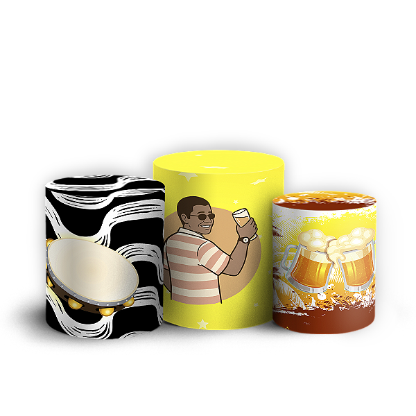 Capas Trio Cilindro Sublimado Vest Facil - Boteco Zeca