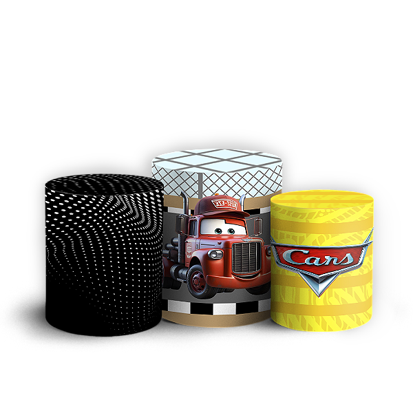 Capas Trio Cilindro Sublimado Vest Facil - Carros