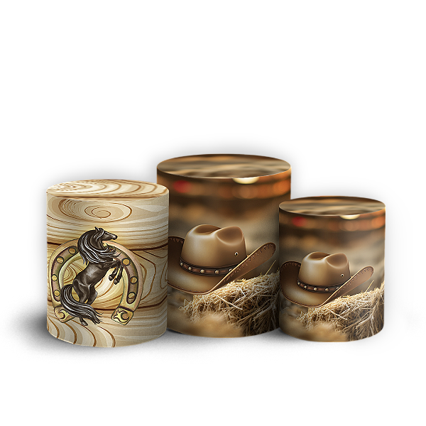 Capas Trio Cilindro Sublimado Vest Facil - Cavalo