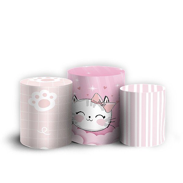 Capas Trio Cilindro Sublimado Vest Facil - Gatinha