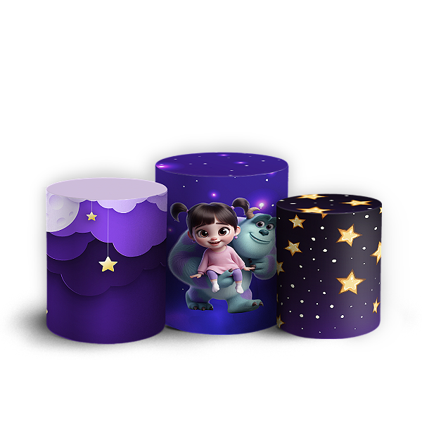 Capas Trio Cilindro Sublimado Vest Facil - Monstros Sa