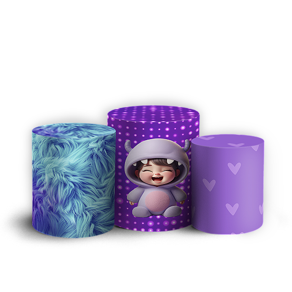 Capas Trio Cilindro Sublimado Vest Facil - Monstros Sa